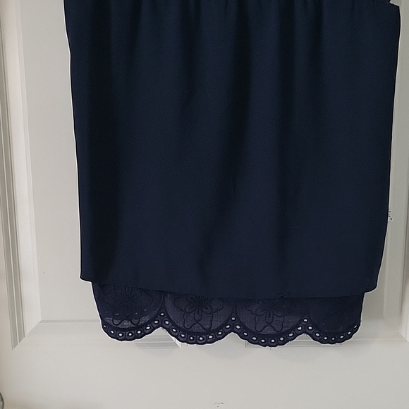 Knox Rose Navy Eyelet Lace Blouse Womens Size Medium - Picture 10 of 11